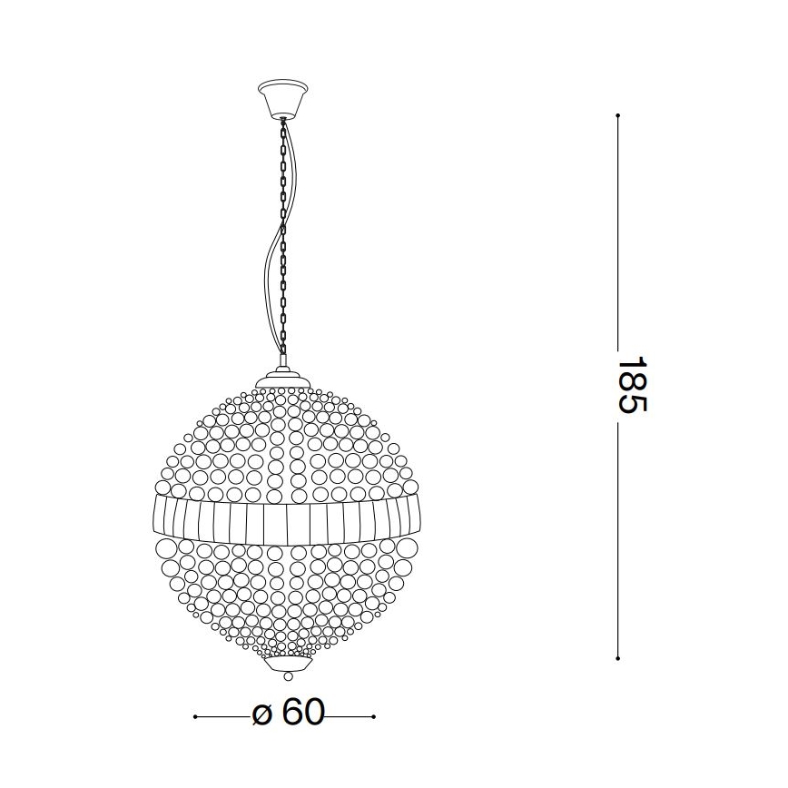 Ideal Lux - LED Ljuskrona i kristal med kedja LUXOR 12xG9/3W/230V diameter 60 cm genomskinlig