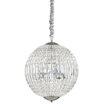 Ideal Lux - LED Ljuskrona i kristal med kedja LUXOR 6xG9/3W/230V diameter 40 cm genomskinlig