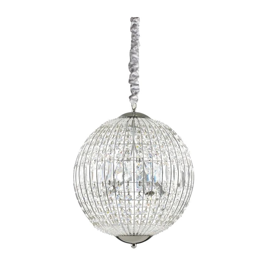 Ideal Lux - LED Ljuskrona i kristal med kedja LUXOR 6xG9/3W/230V diameter 40 cm genomskinlig