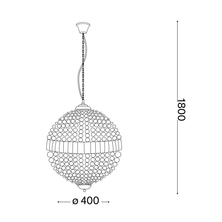 Ideal Lux - LED Ljuskrona i kristal med kedja LUXOR 6xG9/3W/230V diameter 40 cm genomskinlig