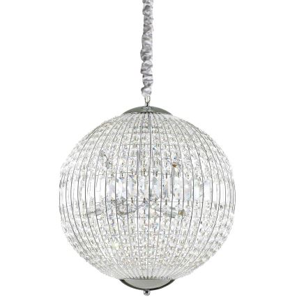 Ideal Lux - LED Ljuskrona i kristal med kedja LUXOR 8xG9/3W/230V diameter 50 cm genomskinlig