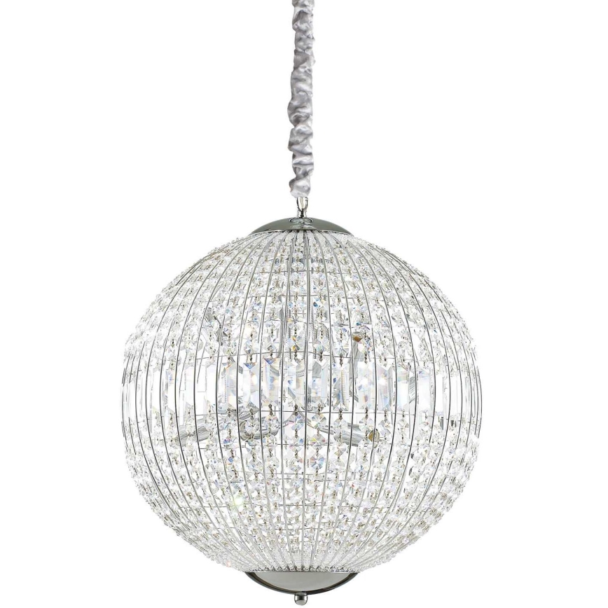 Ideal Lux - LED Ljuskrona i kristal med kedja LUXOR 8xG9/3W/230V diameter 50 cm genomskinlig