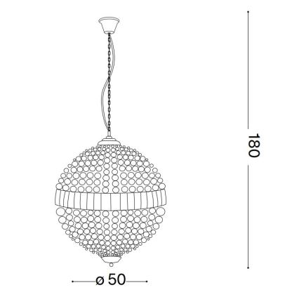 Ideal Lux - LED Ljuskrona i kristal med kedja LUXOR 8xG9/3W/230V diameter 50 cm genomskinlig