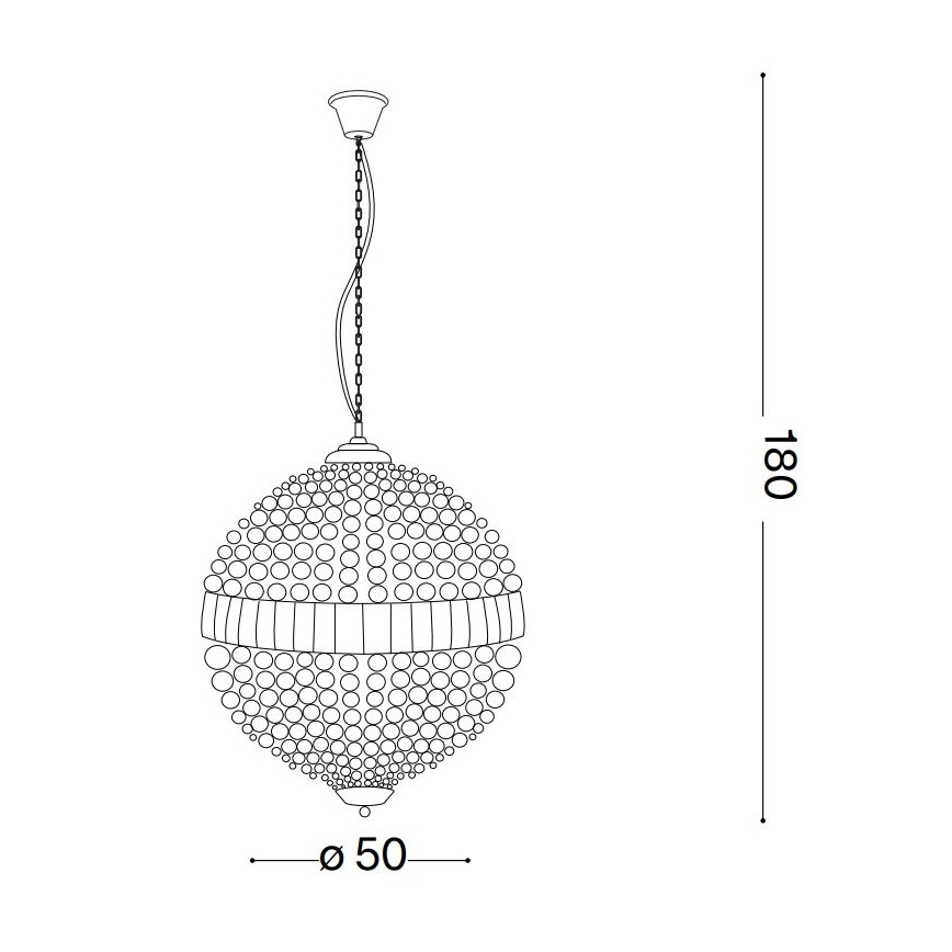 Ideal Lux - LED Ljuskrona i kristal med kedja LUXOR 8xG9/3W/230V diameter 50 cm genomskinlig