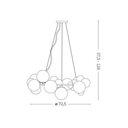 Ideal Lux - LED Ljuskrona med snöre DNA 25xG9/3,2W/230V