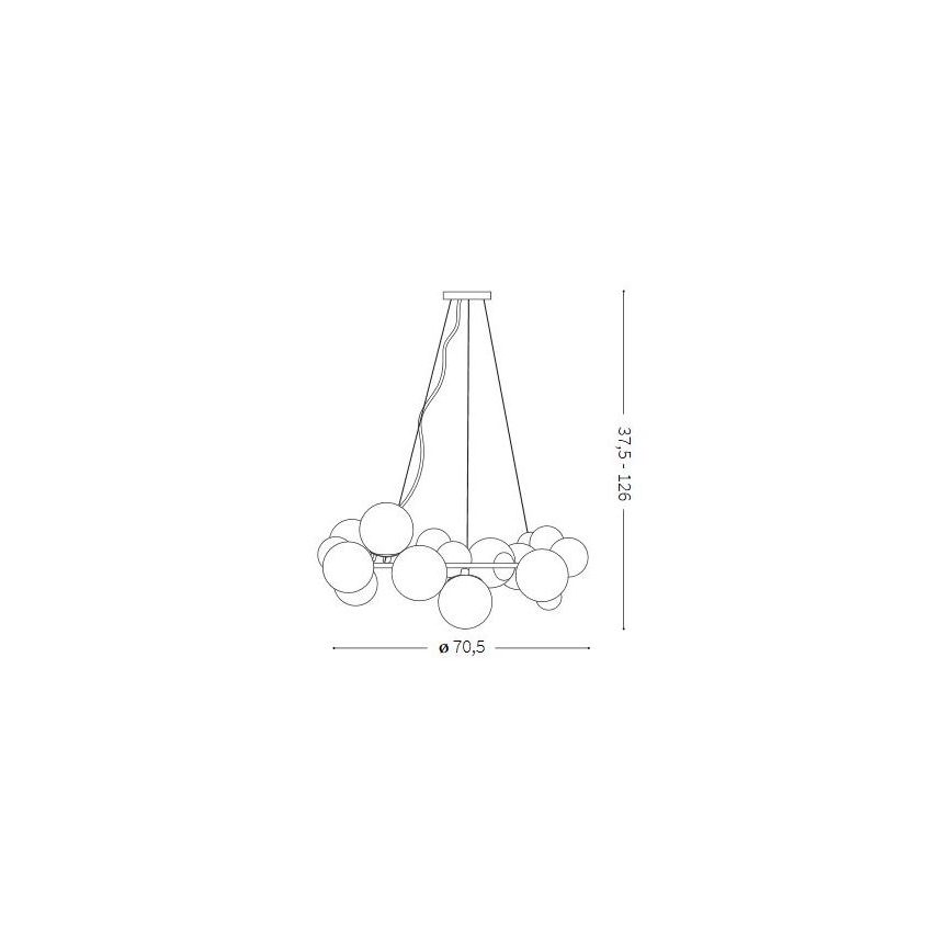 Ideal Lux - LED Ljuskrona med snöre DNA 25xG9/3,2W/230V
