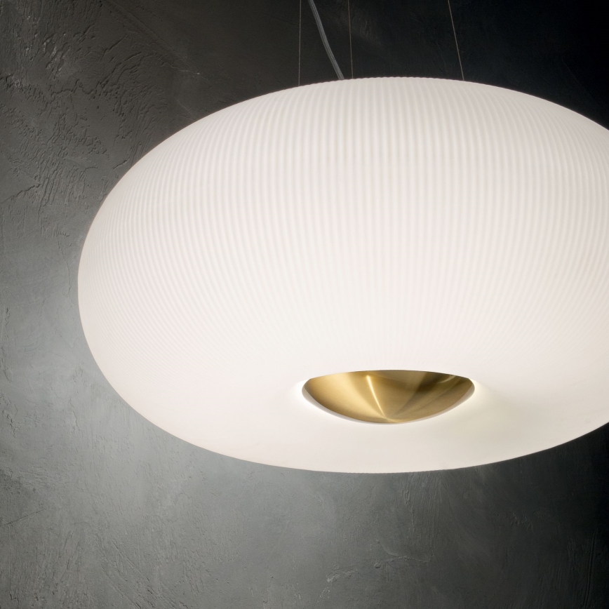 Ideal Lux - LED ljuskrona med textilsladd ARIZONA 3xGX53/9W/230V diameter 40 cm vit