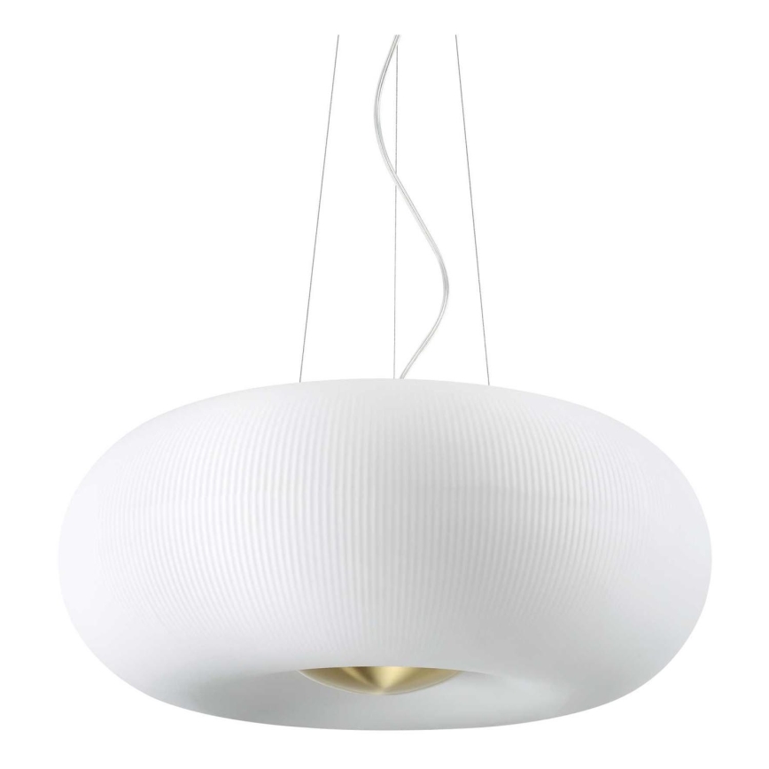 Ideal Lux - LED ljuskrona med textilsladd ARIZONA 5xGX53/9W/230V diameter 52 cm vit