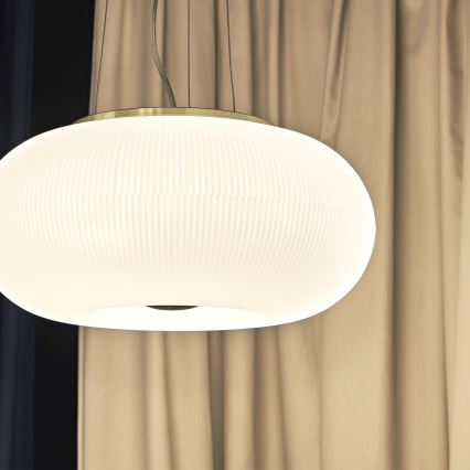 Ideal Lux - LED ljuskrona med textilsladd ARIZONA 5xGX53/9W/230V diameter 52 cm vit