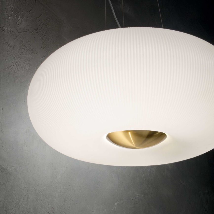 Ideal Lux - LED ljuskrona med textilsladd ARIZONA 5xGX53/9W/230V diameter 52 cm vit