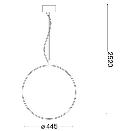Ideal Lux - LED ljuskrona med textilsladd CIRCUS LED/29W/230V diameter 44 cm CRI 90 svart