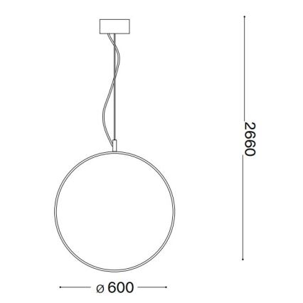 Ideal Lux - LED ljuskrona med textilsladd CIRCUS LED/33W/230V diameter 60 cm CRI 90 svart