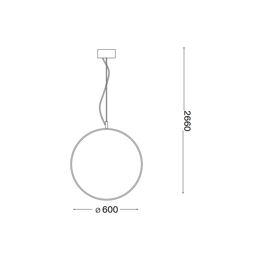 Ideal Lux - LED ljuskrona med textilsladd CIRCUS LED/33W/230V diameter 60 cm CRI 90 svart