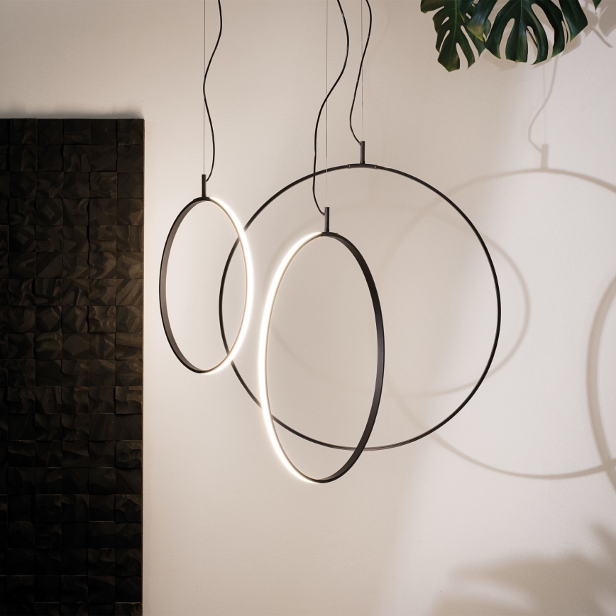 Ideal Lux - LED ljuskrona med textilsladd CIRCUS LED/36W/230V diameter 74,5 cm CRI 90 svart