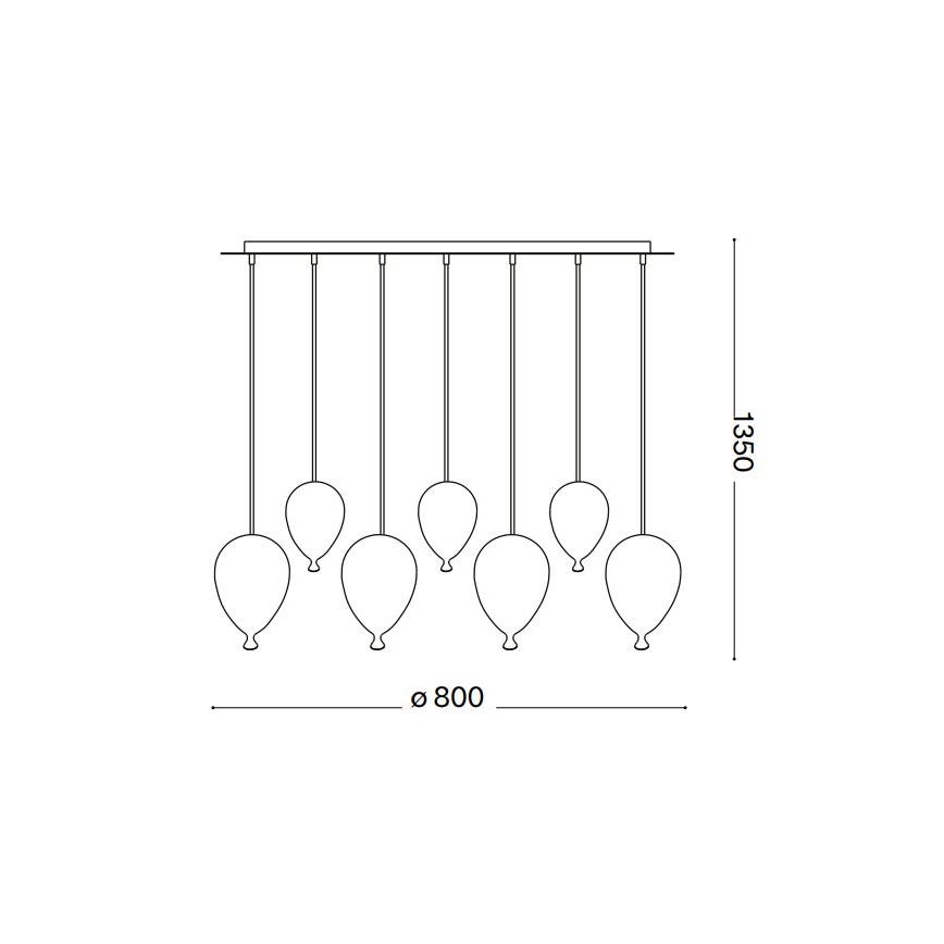 Ideal Lux - LED ljuskrona med textilsladd CLOWN 7xG9/3W/230V 80 cm färgrik