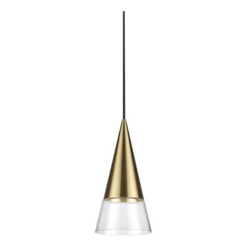 Ideal Lux - LED ljuskrona med textilsladd CONO 1xGU10/7W/230V diameter 15 cm CRI 90 mässing