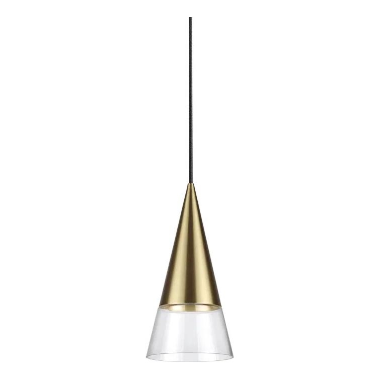 Ideal Lux - LED ljuskrona med textilsladd CONO 1xGU10/7W/230V diameter 15 cm CRI 90 mässing