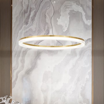 Ideal Lux - LED ljuskrona med textilsladd CROWN LED/30W/230V 3000K diameter 60 cm CRI 90 mässing
