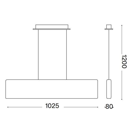 Ideal Lux - LED ljuskrona med textilsladd DESK LED/32W/230V 102,5 cm CRI 90 svart
