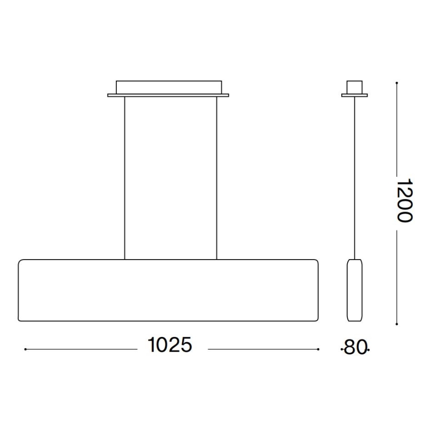 Ideal Lux - LED ljuskrona med textilsladd DESK LED/32W/230V 102,5 cm CRI 90 svart