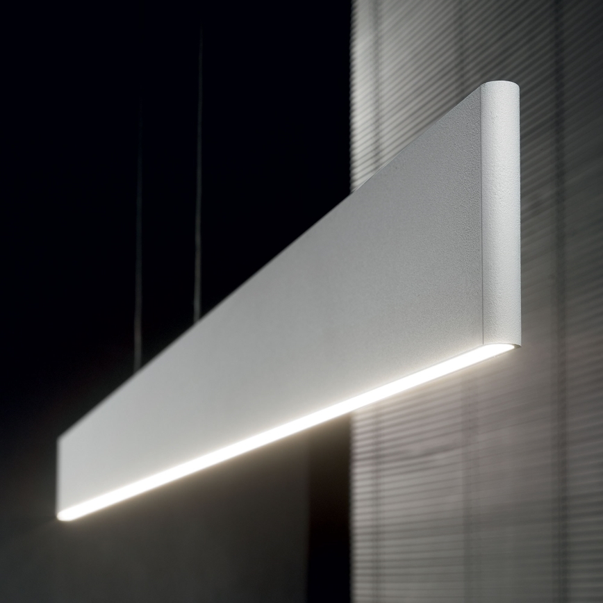Ideal Lux - LED ljuskrona med textilsladd DESK LED/32W/230V 102,5 cm CRI 90 vit