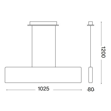 Ideal Lux - LED ljuskrona med textilsladd DESK LED/32W/230V 102,5 cm CRI 90 vit