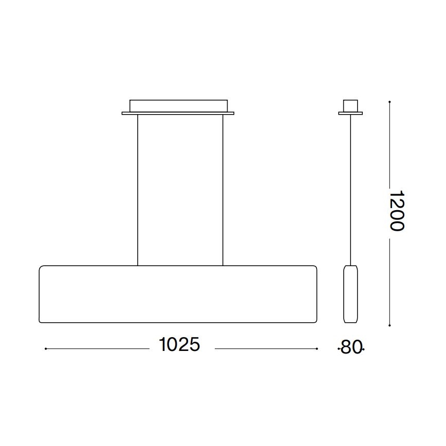 Ideal Lux - LED ljuskrona med textilsladd DESK LED/32W/230V 102,5 cm CRI 90 vit