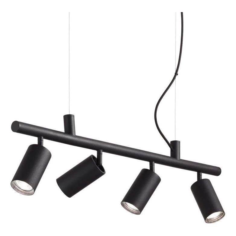 Ideal Lux - LED ljuskrona med textilsladd DYNAMITE 4xGU10/7W/230V CRI 90 svart