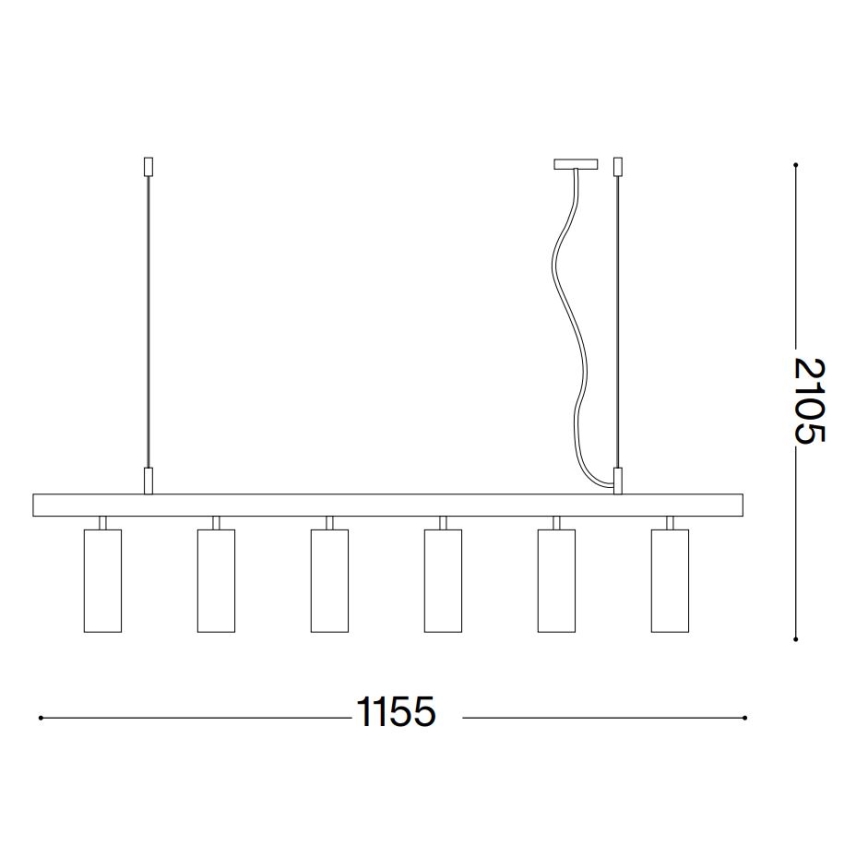 Ideal Lux - LED ljuskrona med textilsladd DYNAMITE 6xGU10/7W/230V CRI 90 vit