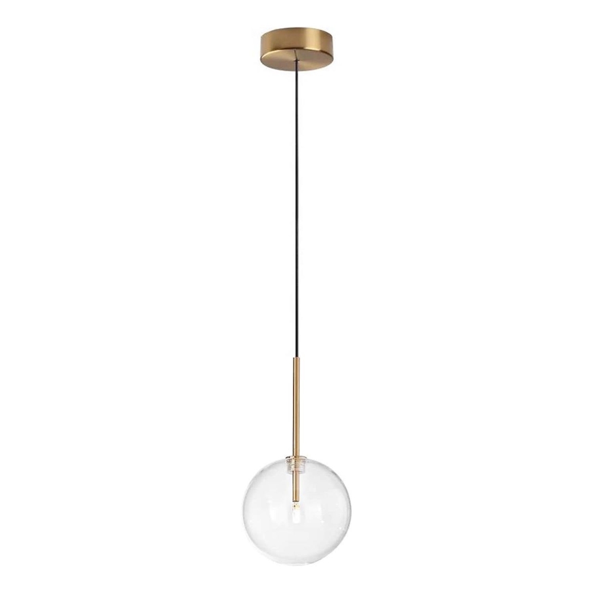 Ideal Lux - LED ljuskrona med textilsladd EQUINOXE 1xG4/2W/230V diameter 15 cm mässing/genomskinlig