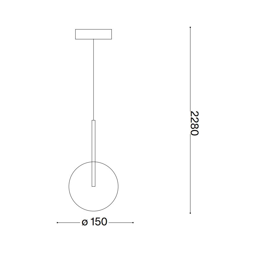 Ideal Lux - LED ljuskrona med textilsladd EQUINOXE 1xG4/2W/230V diameter 15 cm mässing/genomskinlig