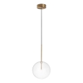 Ideal Lux - LED ljuskrona med textilsladd EQUINOXE 1xG4/2W/230V diameter 20 cm mässing/genomskinlig
