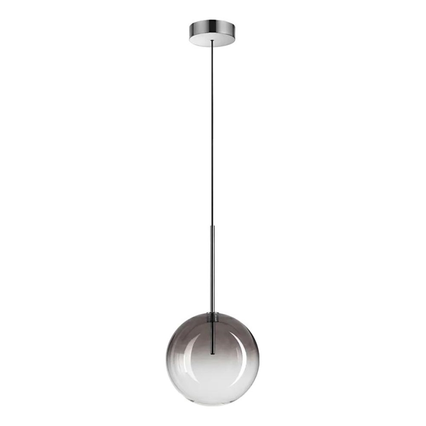 Ideal Lux - LED ljuskrona med textilsladd EQUINOXE 1xG4/2W/230V diameter 20 cm skinande krom/rökig