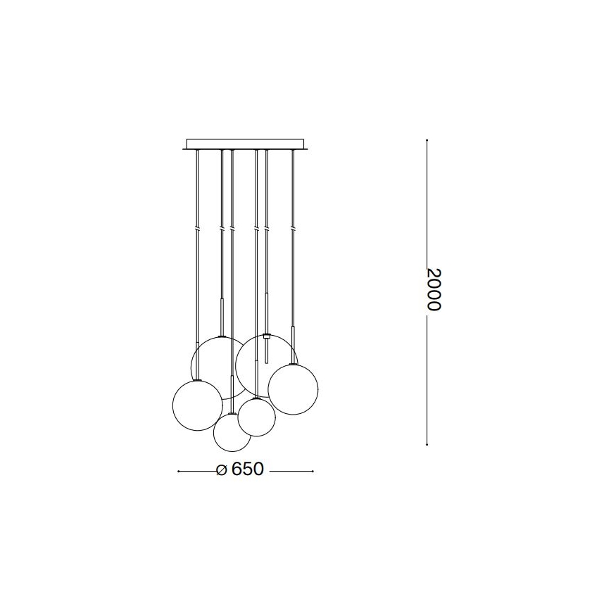 Ideal Lux - LED ljuskrona med textilsladd EQUINOXE 6xG4/2W/230V diameter 65 cm skinande krom/rökig