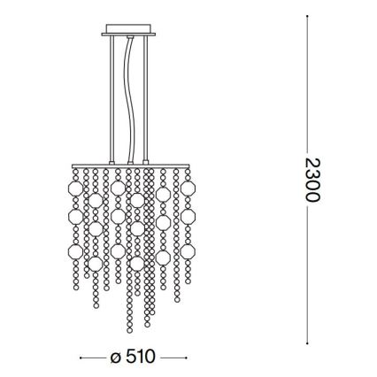 Ideal Lux - LED kristallkrona med textilsladd EVASIONE 10xG9/3W/230V diameter 51 cm skinande krom