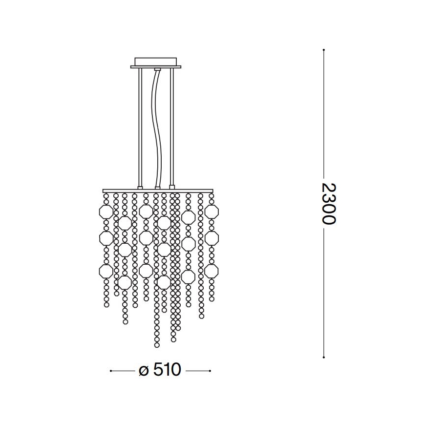 Ideal Lux - LED kristallkrona med textilsladd EVASIONE 10xG9/3W/230V diameter 51 cm skinande krom