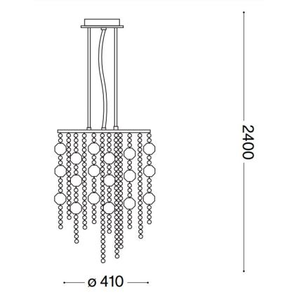 Ideal Lux - LED kristallkrona med textilsladd EVASIONE 8xG9/3W/230V diameter 41 cm skinande krom