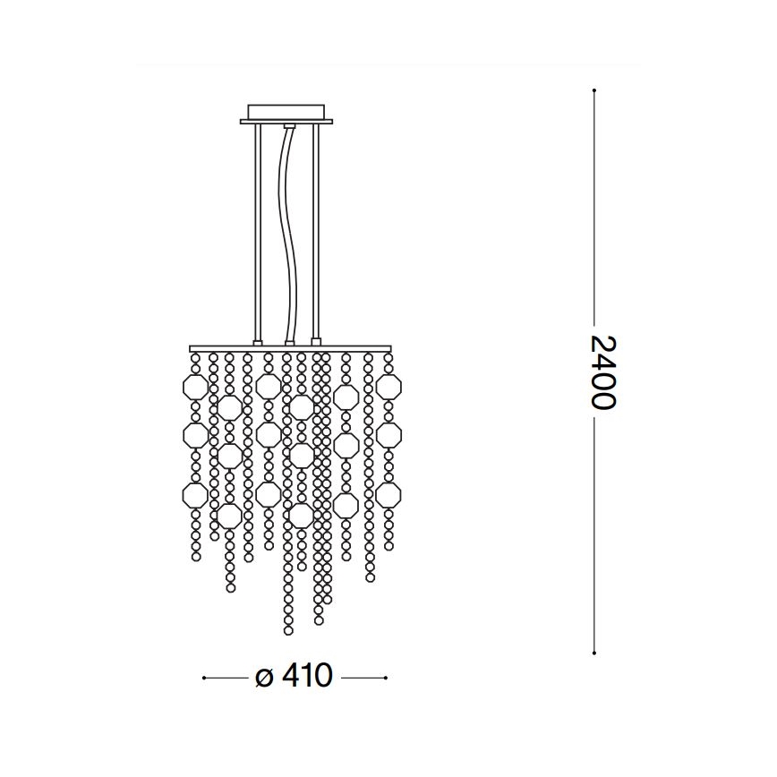Ideal Lux - LED kristallkrona med textilsladd EVASIONE 8xG9/3W/230V diameter 41 cm skinande krom