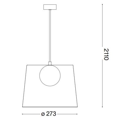 Ideal Lux - LED ljuskrona med textilsladd FADE 1xG9/3W/230V diameter 27,3 cm grå/rökig