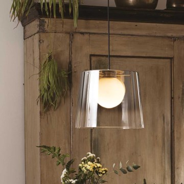 Ideal Lux - LED ljuskrona med textilsladd FADE 1xG9/3W/230V diameter 27,3 cm guld/rökig
