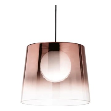 Ideal Lux - LED ljuskrona med textilsladd FADE 1xG9/3W/230V diameter 27,3 cm koppar/rökig