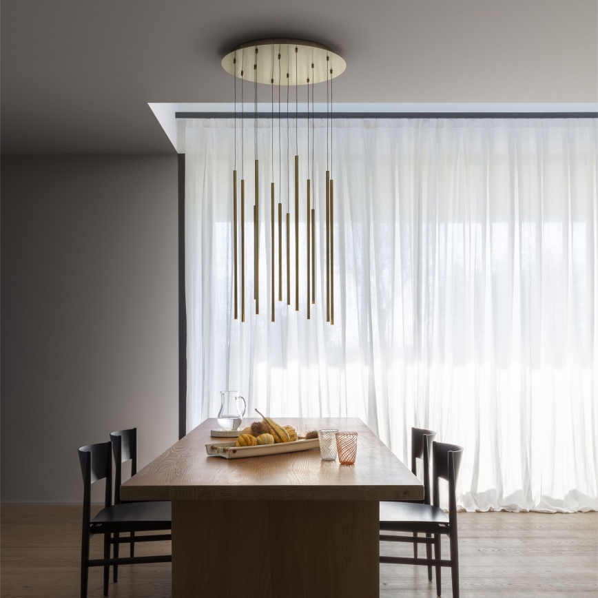 Ideal Lux - LED ljuskrona med textilsladd FILO LED/25W/230V mässing