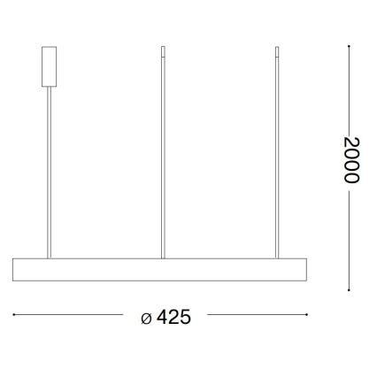 Ideal Lux - LED ljuskrona med textilsladd GEMINI LED/38W/230V diameter 42,5 cm CRI 90 svart