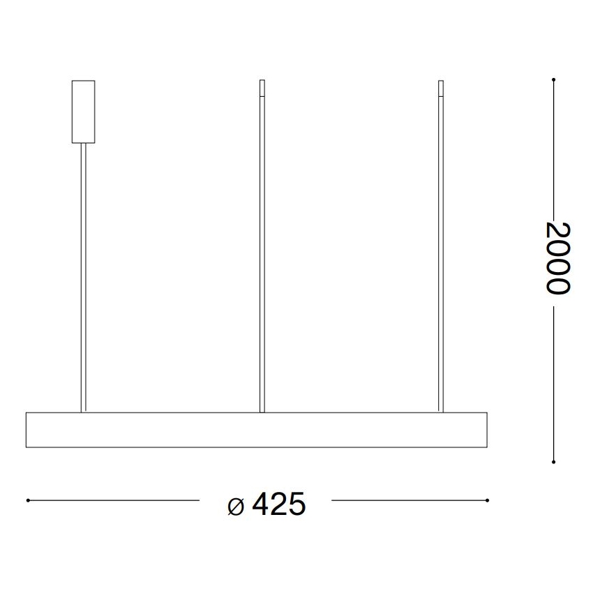 Ideal Lux - LED ljuskrona med textilsladd GEMINI LED/38W/230V diameter 42,5 cm CRI 90 svart