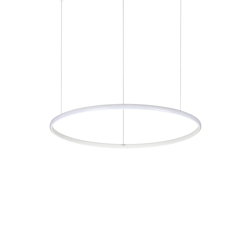 Ideal Lux - LED ljuskrona med textilsladd HULAHOOP LED/28W/230V 3000K diameter 61 cm CRI 90 vit