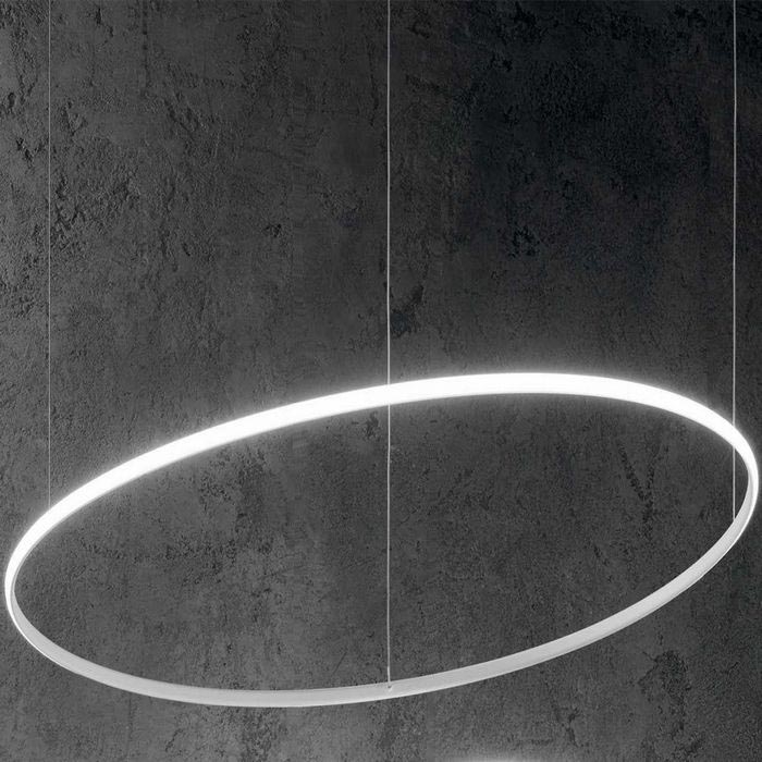 Ideal Lux - LED ljuskrona med textilsladd HULAHOOP LED/39W/230V 3000K diameter 81,5 cm CRI 90 vit