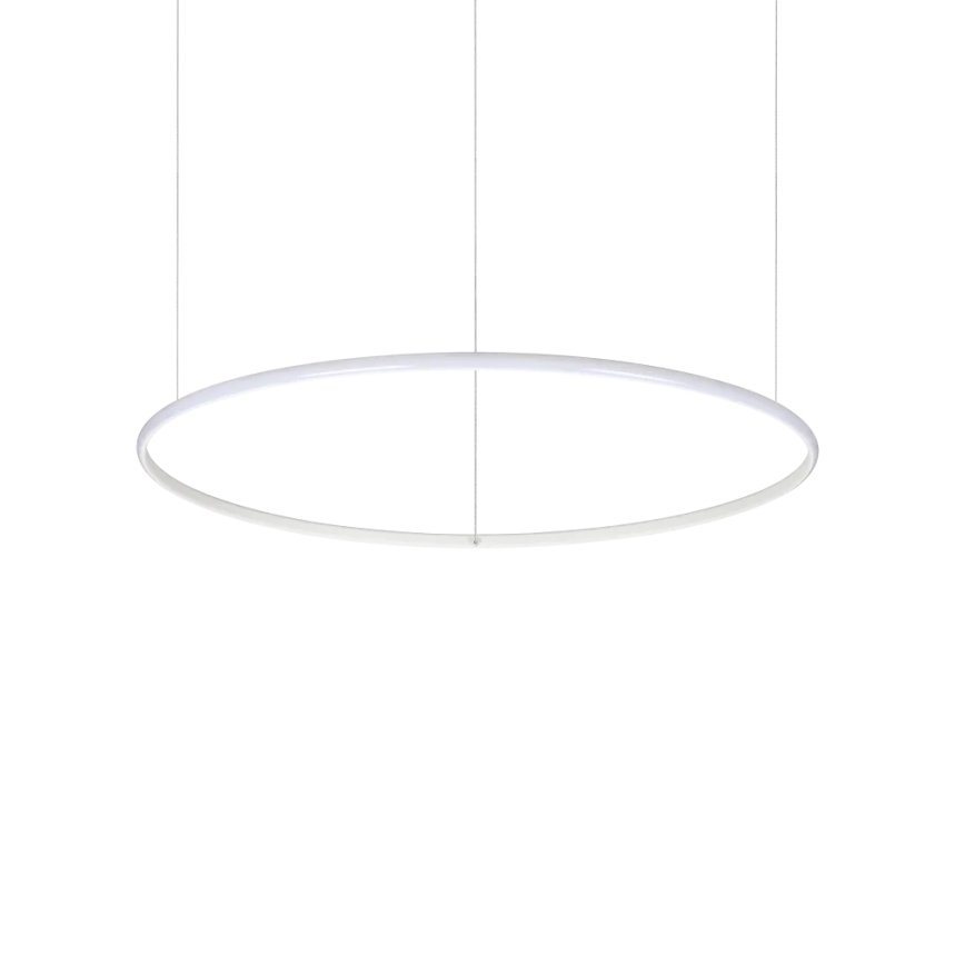 Ideal Lux - LED ljuskrona med textilsladd HULAHOOP LED/39W/230V 3000K diameter 81,5 cm CRI 90 vit