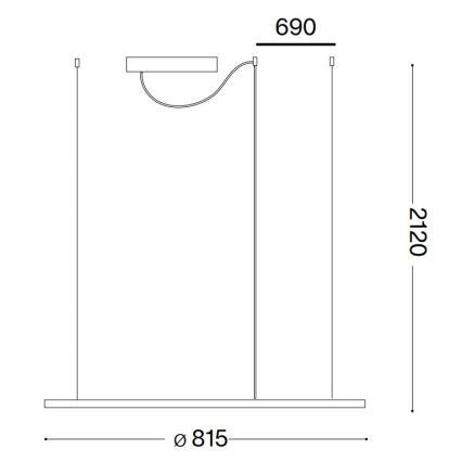 Ideal Lux - LED ljuskrona med textilsladd HULAHOOP LED/39W/230V 3000K diameter 81,5 cm CRI 90 vit