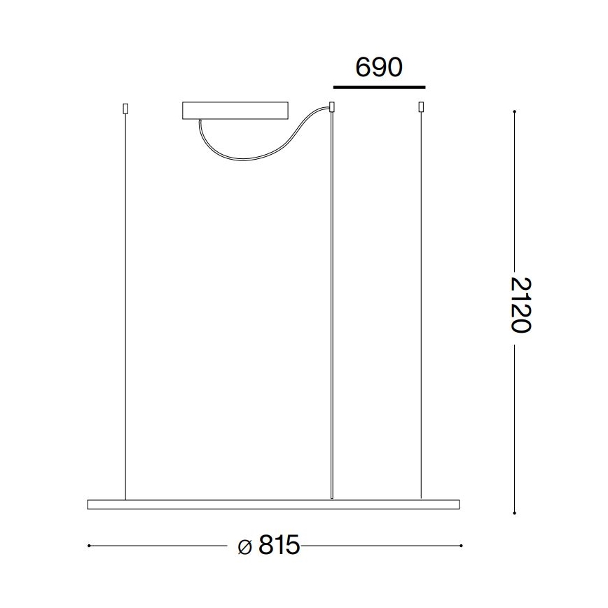 Ideal Lux - LED ljuskrona med textilsladd HULAHOOP LED/39W/230V 3000K diameter 81,5 cm CRI 90 vit