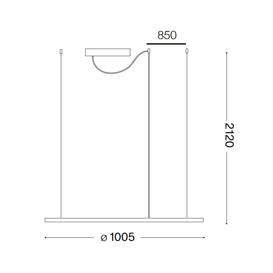 Ideal Lux - LED ljuskrona med textilsladd HULAHOOP LED/46W/230V 3000K diameter 100 cm CRI 90 vit